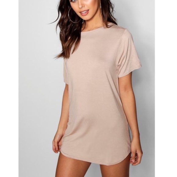 tan t shirt dress